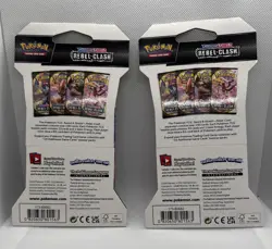 Pokemon TCG Sword And Shield Rebel Clash Booster Pack Lot Of 2 Factory Sealed - Image 2