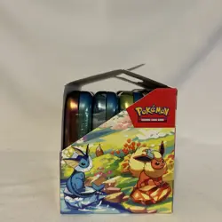 Pokemon TCG Prismatic Evolutions Set Of 8 Sealed Mini Tins W Open Display Box - Image 2