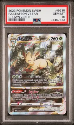 Pokemon Leafeon VSTAR Crown Zenith Galarian Gallery Full Alt Art #GG35 PSA 10 - Image 1