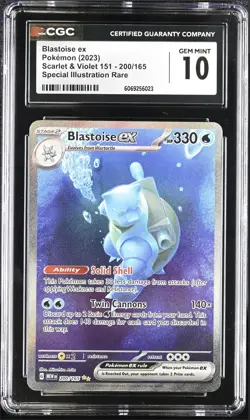 Pokemon Blastoise ex 200/165 Sv: Scarlet & Violet 151 Holo CGC 10 - Image 1