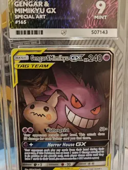 Pokemon 2019 Tag Team Gengar & Mimikyu GX 165/181 Alternative Art ACE 9 Mint - Image 2
