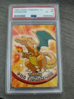 1999 TOPPS POKEMON TV #6 CHARIZARD PSA 6 - Image 1