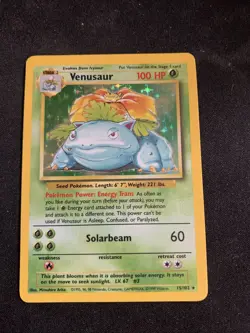 1999 Pokemon Game Base Set Venusaur HOLO #15/102- Nice!! - Image 1