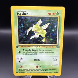 Pokemon TCG Jungle 🍃 Scyther 1st Edition Holo Card 10/64 MP - Image 1