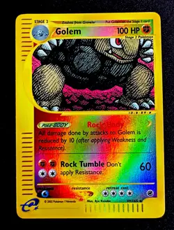 Golem 14/165 NM Reverse Holo Rare Expedition Base Set Pokemon Card Near Mint - Image 1