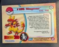 #126 Magmar Silver Foil Topps TV Animation Series 3 Pokemon Card 2000 - Image 2