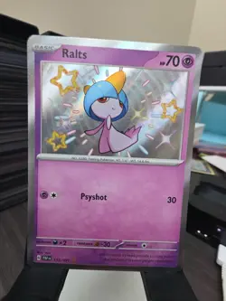 Ralts #153 Baby Shiny Holo Card Paldean Fates Pokemon TCG NM - Image 1