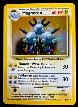 Magneton 9/102 NM Base Set Holo Rare Pokemon Card WotC Near Mint - Image 1