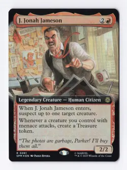 J. Jonah Jameson (Extended Art) (Foil) 0261 (R) MTG Marvel's Spider-Man (SPM) * - Image 1