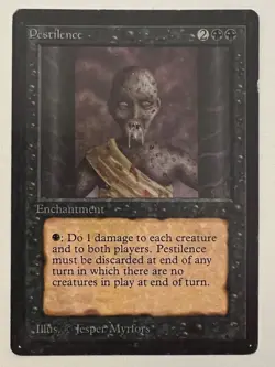 Magic the Gathering MTG Beta Pestilence MP (Beta Bob) - Image 1