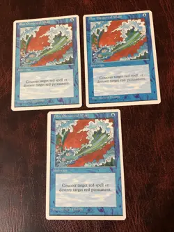 Blue Elemental Blast X3. 4th Edition LP Condition See Pics Front Back - Image 1