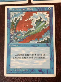 Blue Elemental Blast X3. 4th Edition LP Condition See Pics Front Back - Image 2