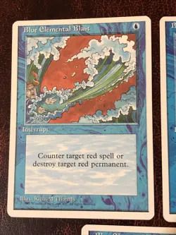Blue Elemental Blast X3. 4th Edition LP Condition See Pics Front Back - Image 4