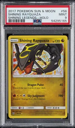 2017 POKEMON SUN & MOON SHINING LEGENDS #56 SHINING RAYQUAZA-HOLO PSA 9 - Image 1