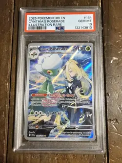 Pokemon 2025 Cynthia's Roserade IR 184/182 PSA 10 Destined Rivals - Image 1