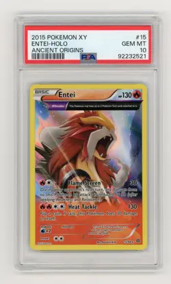 PSA 10 Entei #15 Pokemon XY Ancient Origins - Holo - Image 1
