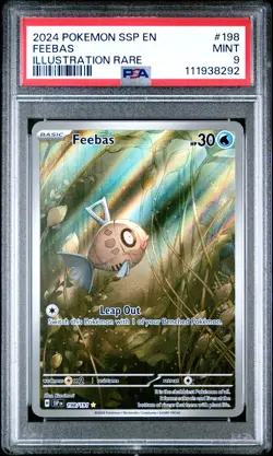 2024 POKEMON SSP EN-SURGING SPARKS ILLUSTRATION RARE #198 FEEBAS PSA 9 - Image 1