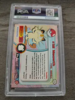 1999 Topps Pokemon TV Animation Foil #52 Meowth PSA 9 - Image 2