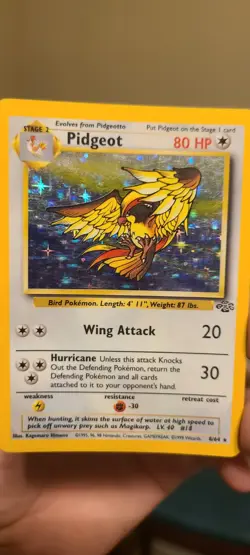 Pokemon TCG Pidgeot Jungle 8/64 Holo Unlimited Holo Rare - Image 1