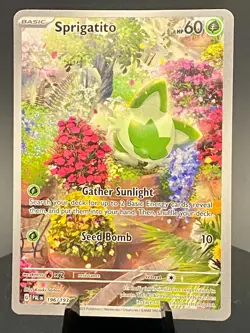 Pokemon TCG Sprigatito 196/193 Sv02: Paldea Evolved Illustration Rare NM - Image 1