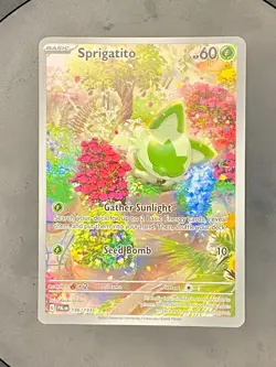 Pokemon TCG Sprigatito 196/193 Sv02: Paldea Evolved Illustration Rare NM - Image 3