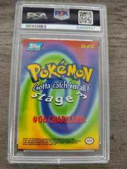 Pokemon 1999 TOPPS Charizard #6 PSA 8 - Image 2