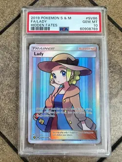 Lady 2019 Pokemon Hidden Fates Full Art FA Shiny Vault #SV86 PSA 10 - Image 1