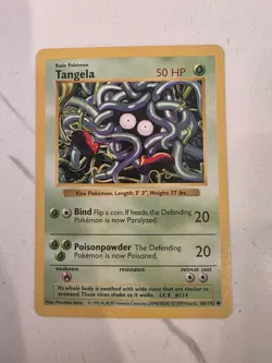 Pokemon Tangela 66/102 - Shadowless Base Set Card - NM - Image 1