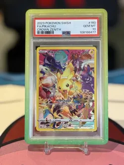 2023 Pokemon SWSH FA/Pikachu Crown Zenith Card 160/159 PSA 10 - Image 1