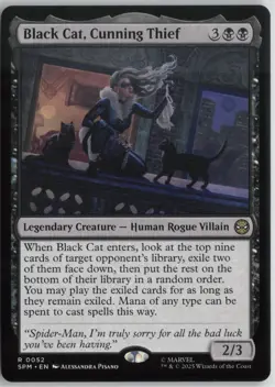 MTG 0052 R - Black Cat, Cunning Thief - Marvels Spideman Set - Image 1