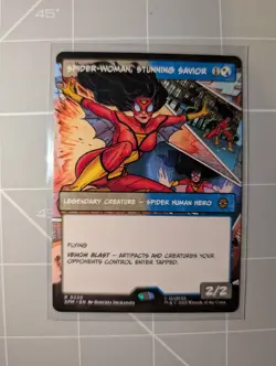 Spider-Woman, Stunning Savior 0230 Rare Borderless Non-Foil Spider-Man MTG - Image 1