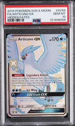2019 POKEMON SUN & MOON HIDDEN FATES #SV54 FULL ART/ARTICUNO GX PSA 10 - Image 1
