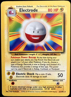 Electrode 021/102 - Base Set Regular - Pokemon TCG 1999 - LP - Image 1