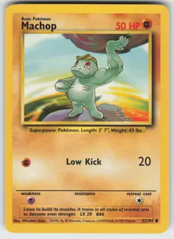 Machop Common Base Set 052/102 Pokemon - Image 1