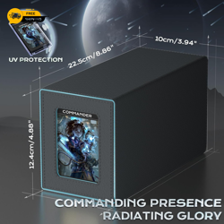 Card Deck Box with Display Window,Mtg Commander Deck Box Fits 200 Double-Sleeved - Image 2