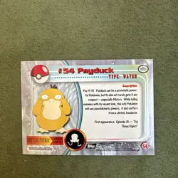 Psyduck #54 - Topps Pokemon 1999 TV HOLO Foil Black Label Card - Image 2