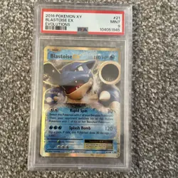 PSA 9 Mint 2016 Blastoise EX Evolutions #21/108 Pokemon XY TCG Game Card - Image 1