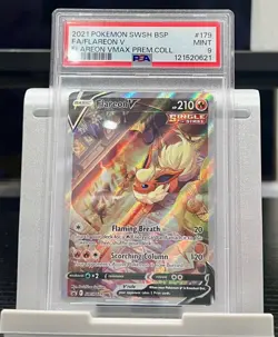 Flareon V SWSH179 SWSH: Sword & Shield Promo Cards Holo PSA 9 - Image 1