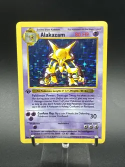 1st Edition Alakazam 1/102 SHADOWLESS Base Set 1999 Holo Rare WOTC Pokemon Card - Image 1