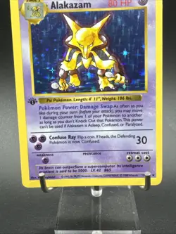 1st Edition Alakazam 1/102 SHADOWLESS Base Set 1999 Holo Rare WOTC Pokemon Card - Image 4