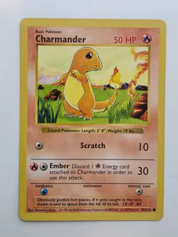 Pokemon Card - Charmander - #44/102 - Base Set - Shadowless - HP - Image 1
