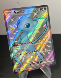 2024 Pokemon Mew EX Shiny Secret Rare Full Art Paldean Fates 216/091 Card NM - Image 1