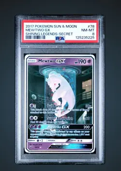 Shining Legends Mewtwo GX Secret Rare Test Tube PSA 8 Pokemon Card - Image 1