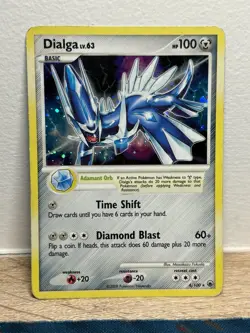 Dialga LV.63 4/100 Holo Rare Diamond Pearl Majestic Dawn 2008 Pokemon Card MP - Image 1