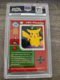 1999 Topps Pokemon Series 1 #TV2 PIKACHU Character Cards PSA 9 MINT - Image 2