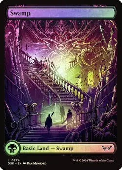 FOIL FULL ART Swamp - 0274 - Duskmourn - DSK - Basic Land - MtG - Magic - Image 1