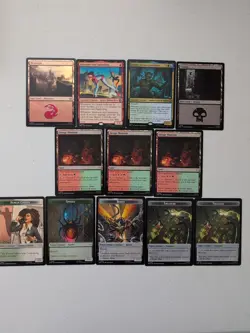 Lot Of (12) MTG Spider-Man Rares Lands & Double Sided Tokens - Image 1