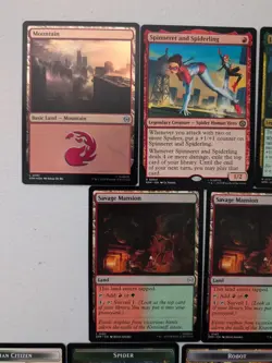 Lot Of (12) MTG Spider-Man Rares Lands & Double Sided Tokens - Image 2