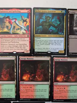 Lot Of (12) MTG Spider-Man Rares Lands & Double Sided Tokens - Image 3
