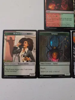 Lot Of (12) MTG Spider-Man Rares Lands & Double Sided Tokens - Image 5